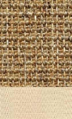 Sisal Salvador cork 080 tæppe med kantbånd i natur farve 000